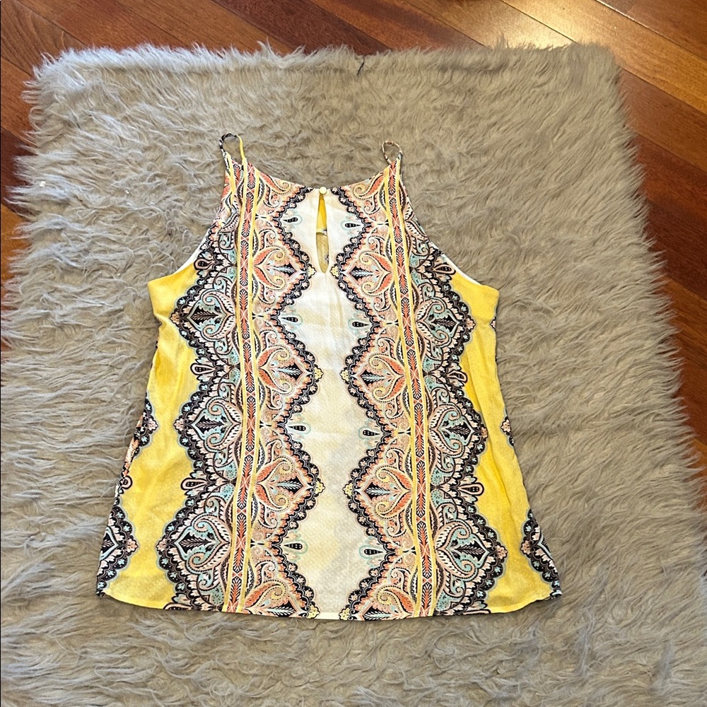 Verse Boho Paisley Rayon Multicolor Patterned Tank‎ Top - Picture 4 of 4